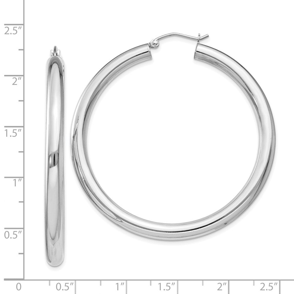 Sterlingsilber Rhodiniert 4mm Rund Creolen