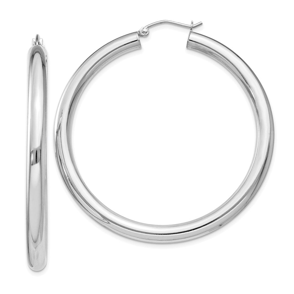 Sterlingsilber Rhodiniert 4mm Rund Creolen