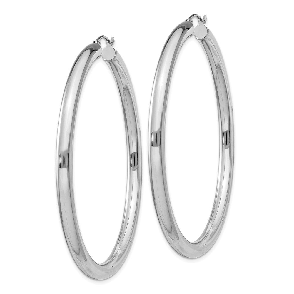Sterlingsilber Rhodiniert 4mm Rund Creolen