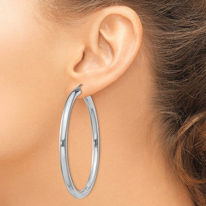 Sterlingsilber Rhodiniert 4mm Rund Creolen