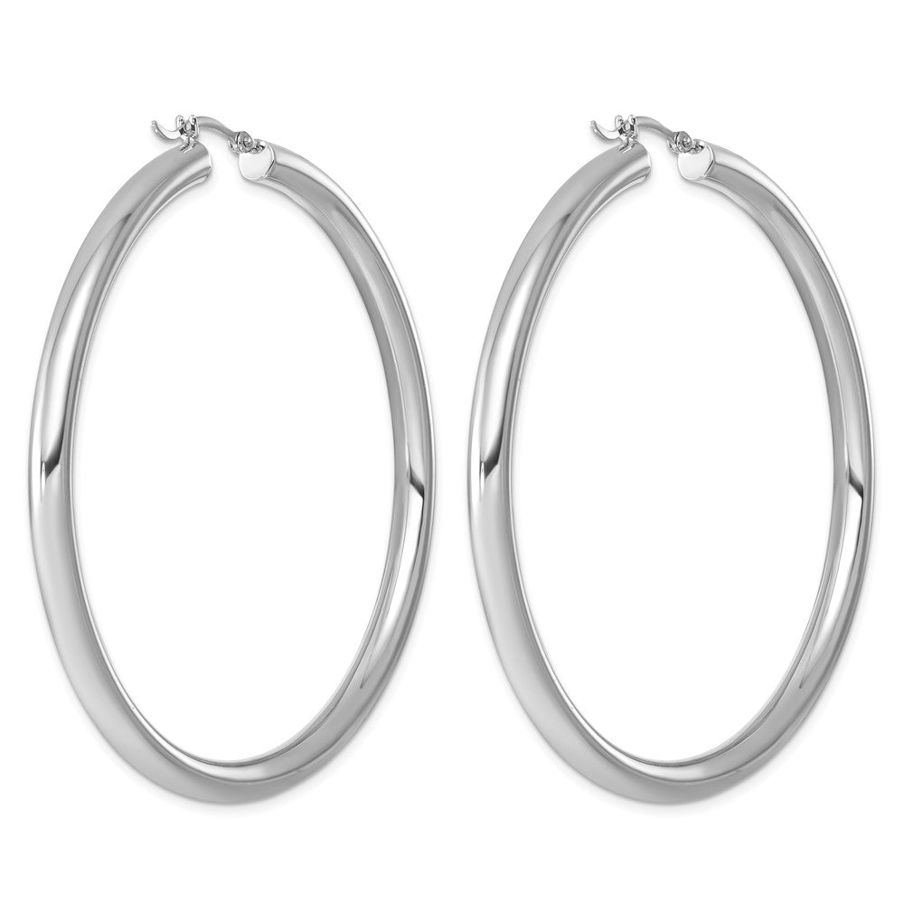 Sterlingsilber Rhodiniert 4mm Rund Creolen