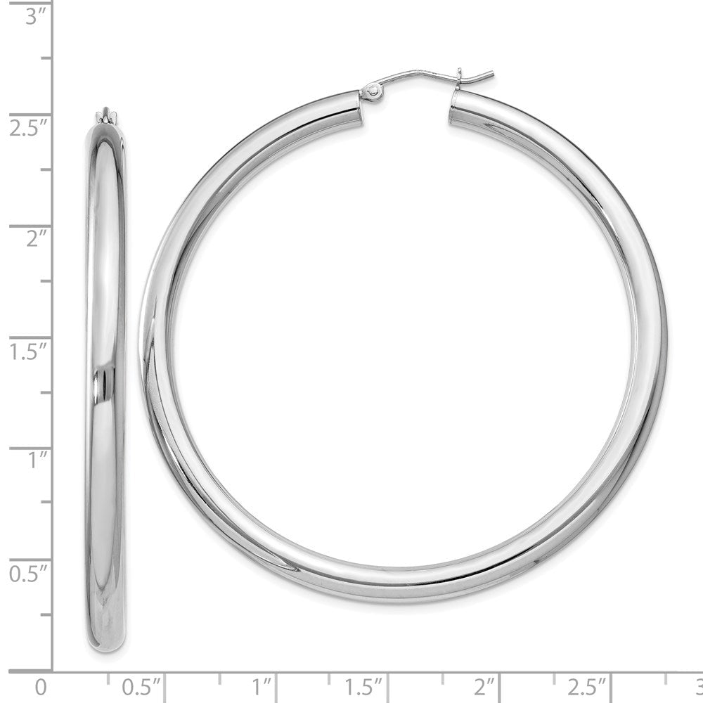 Sterlingsilber Rhodiniert 4mm Rund Creolen