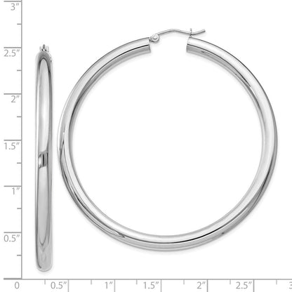 Sterlingsilber Rhodiniert 4mm Rund Creolen