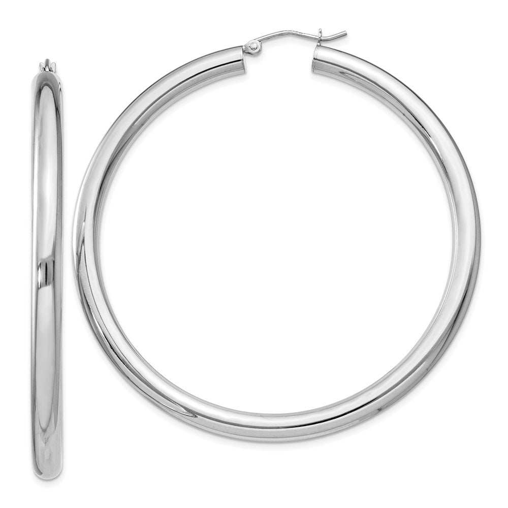 Sterlingsilber Rhodiniert 4mm Rund Creolen