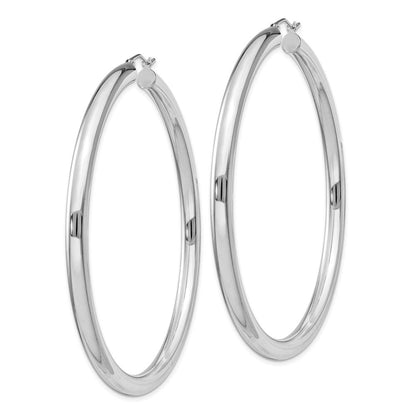 Sterlingsilber Rhodiniert 4mm Rund Creolen