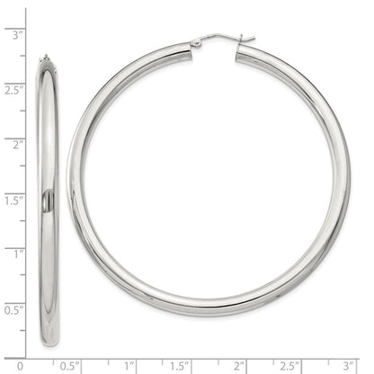 Sterlingsilber 4mm Rund Creolen