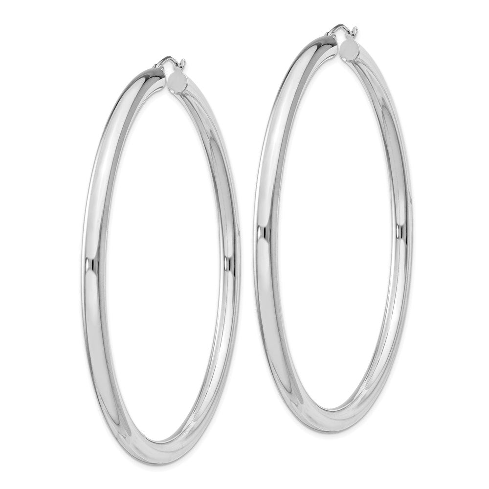 Sterlingsilber Rhodiniert 4mm Rund Creolen