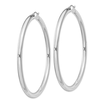 Sterlingsilber Rhodiniert 4mm Rund Creolen