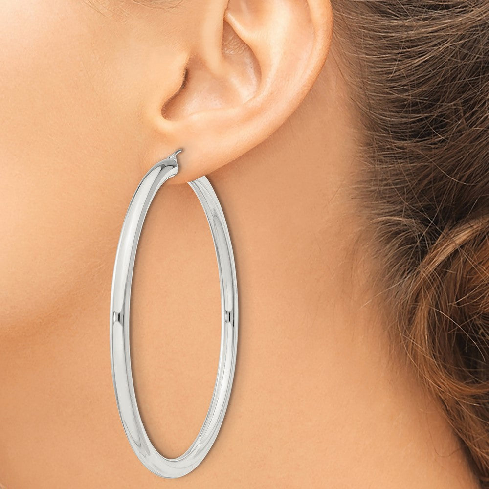 Sterlingsilber 4mm Rund Creolen