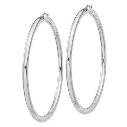 Sterlingsilber Rhodiniert 4mm Rund Creolen