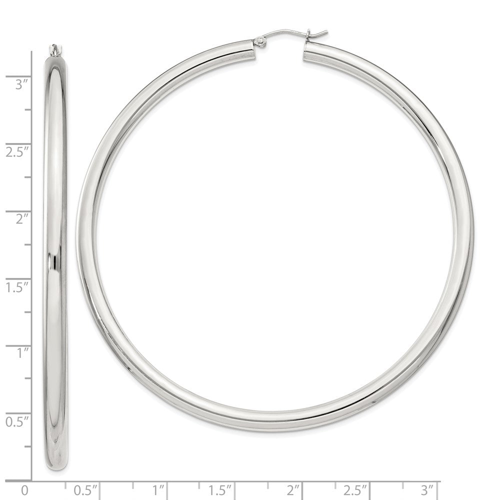 Sterlingsilber 4mm Rund Creolen