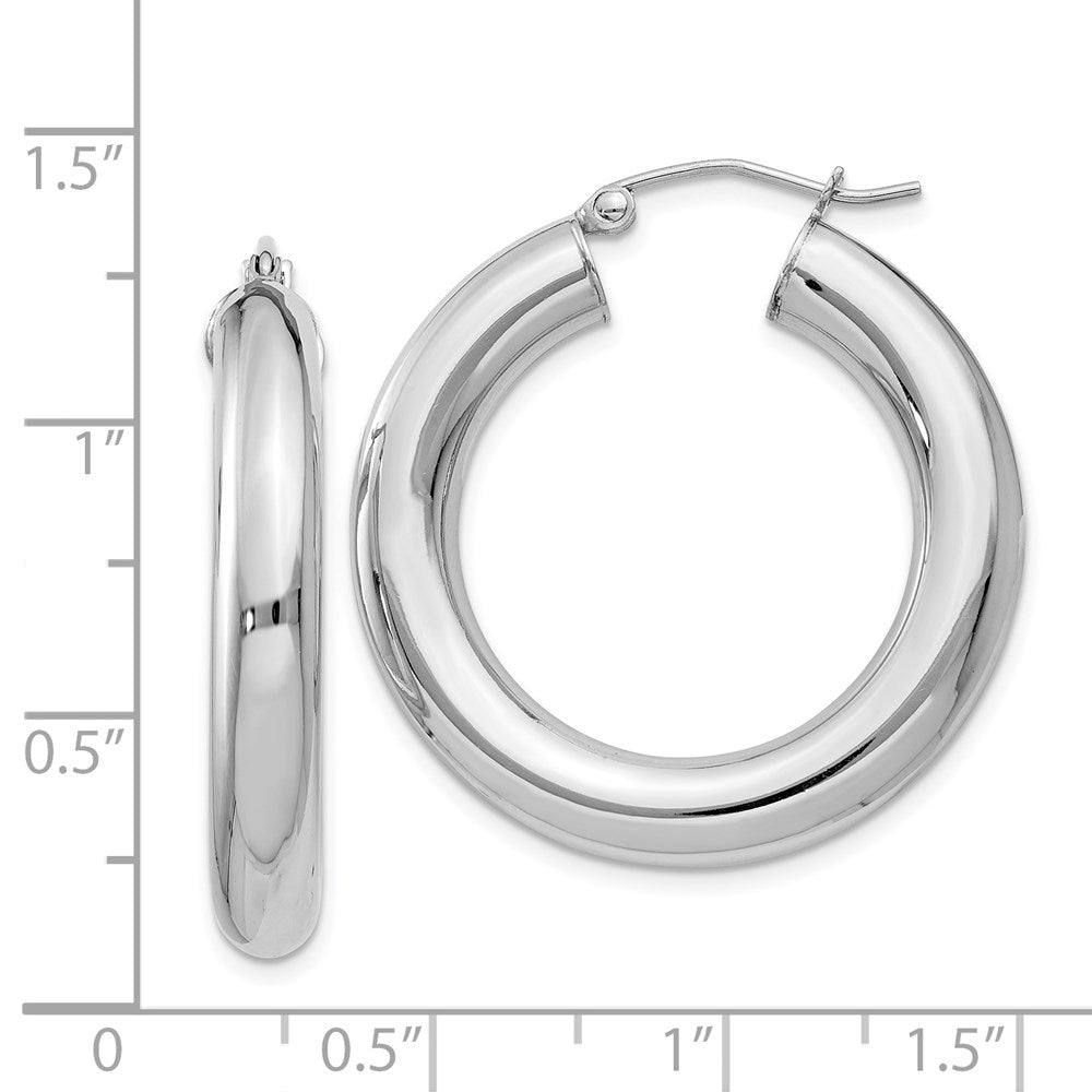 Sterlingsilber Rhodiniert 5mm Rund Creolen