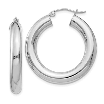 Sterlingsilber Rhodiniert 5mm Rund Creolen