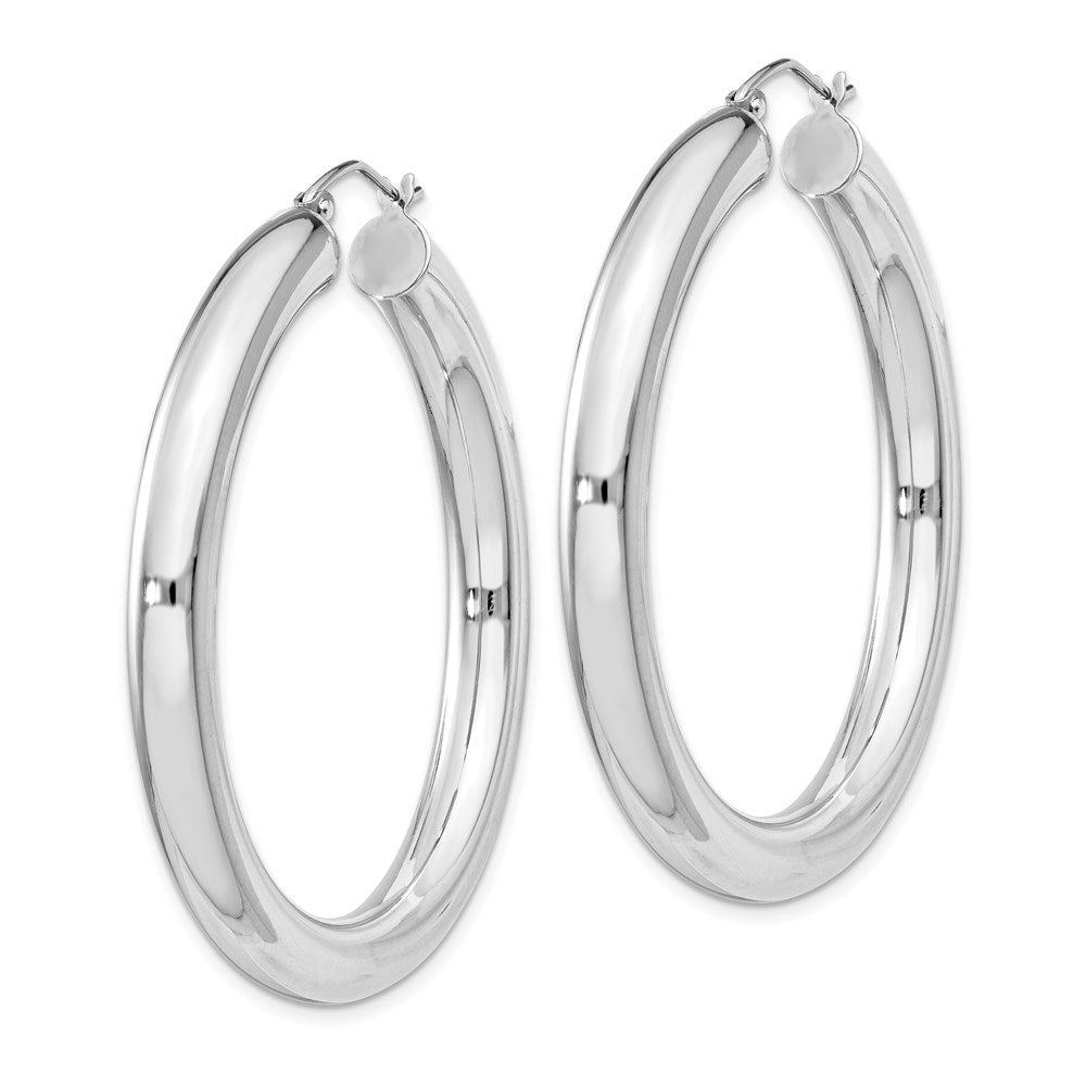 Sterlingsilber Rhodiniert 5mm Rund Creolen