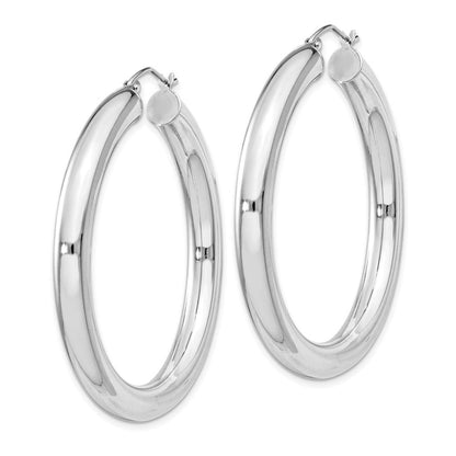 Sterlingsilber Rhodiniert 5mm Rund Creolen