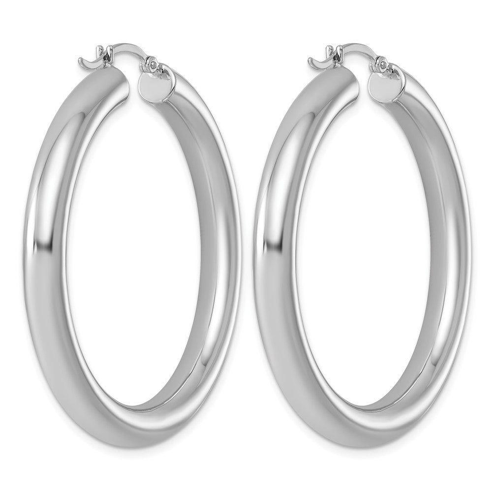 Sterlingsilber Rhodiniert 5mm Rund Creolen