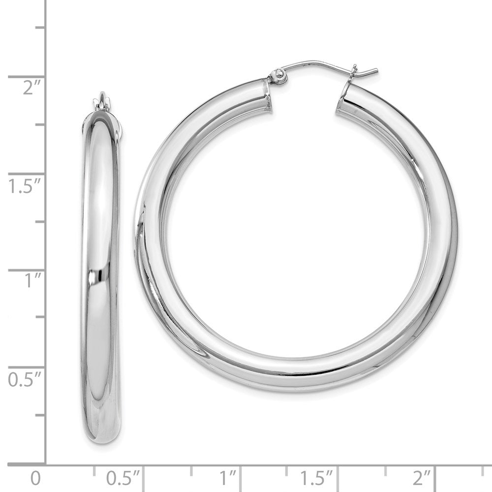 Sterlingsilber Rhodiniert 5mm Rund Creolen