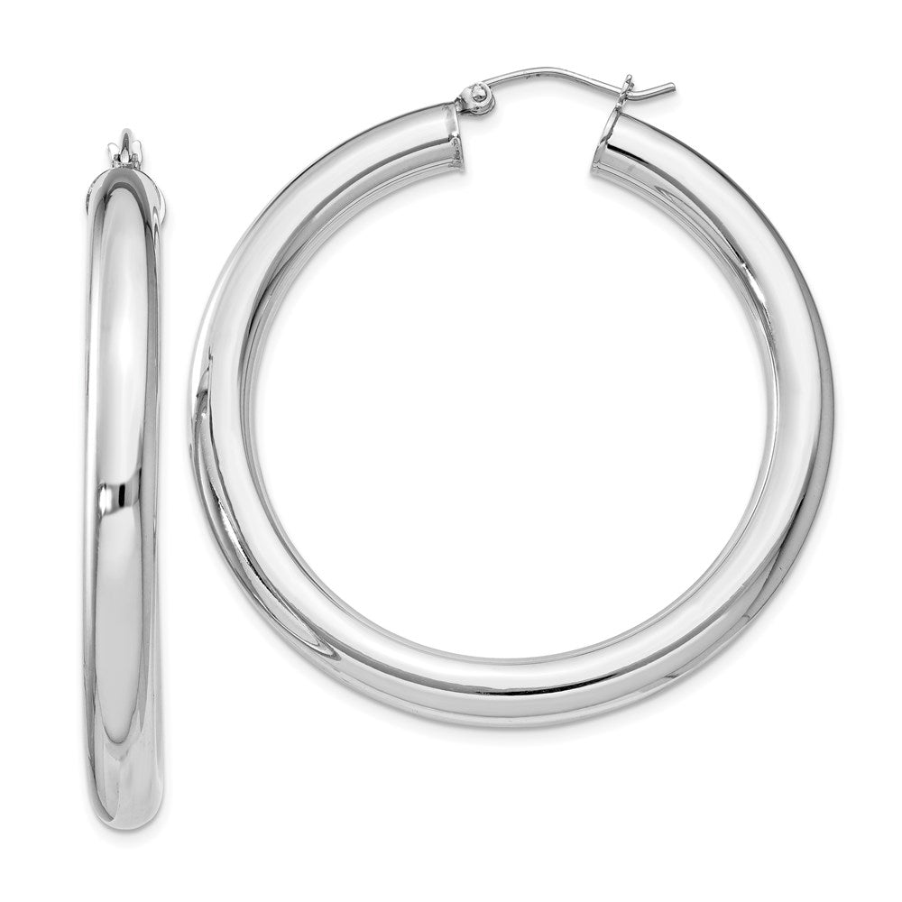 Sterlingsilber Rhodiniert 5mm Rund Creolen