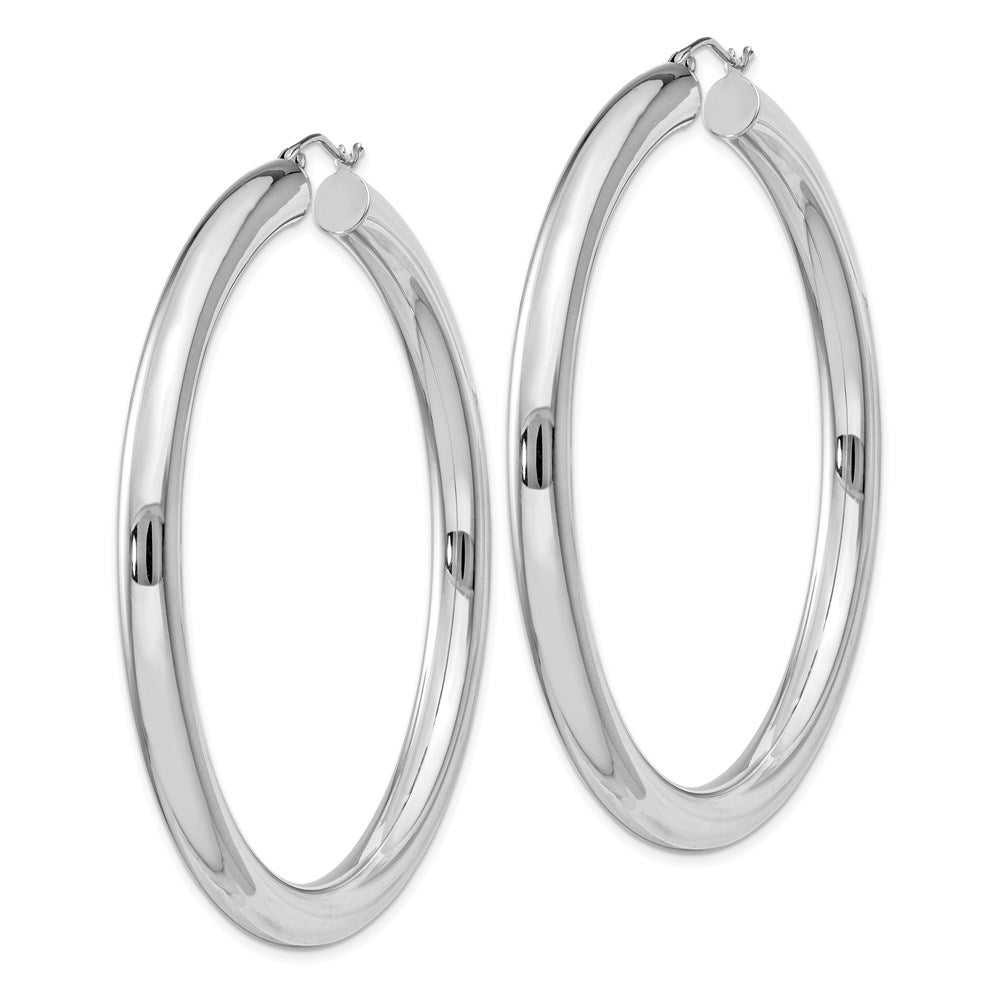 Sterlingsilber Rhodiniert 5mm Rund Creolen