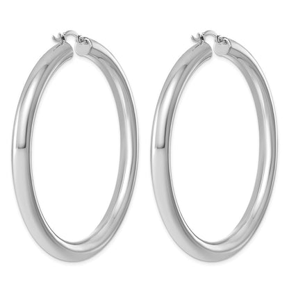 Sterlingsilber Rhodiniert 5mm Rund Creolen