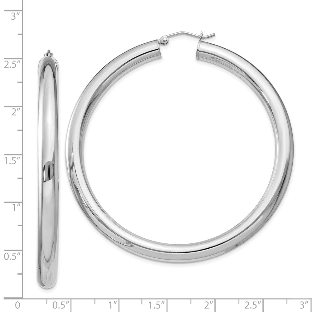 Sterlingsilber Rhodiniert 5mm Rund Creolen