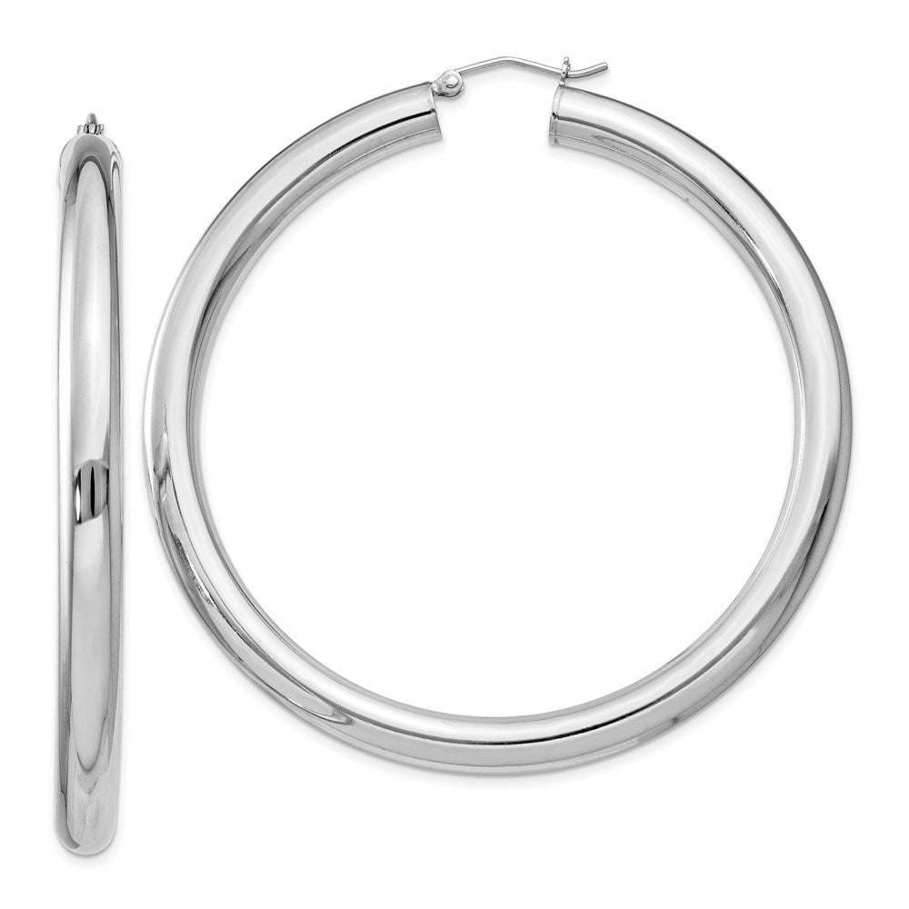 Sterlingsilber Rhodiniert 5mm Rund Creolen