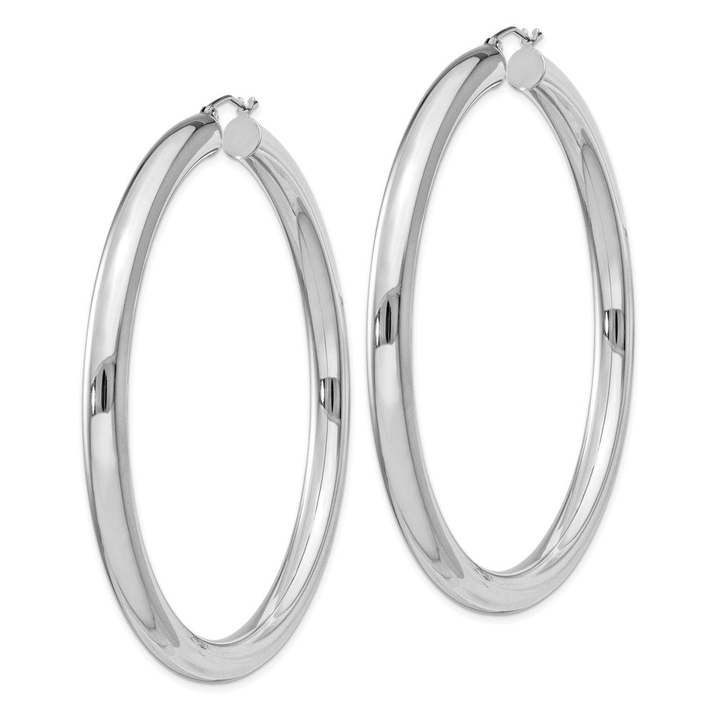 Sterlingsilber Rhodiniert 5mm Rund Creolen