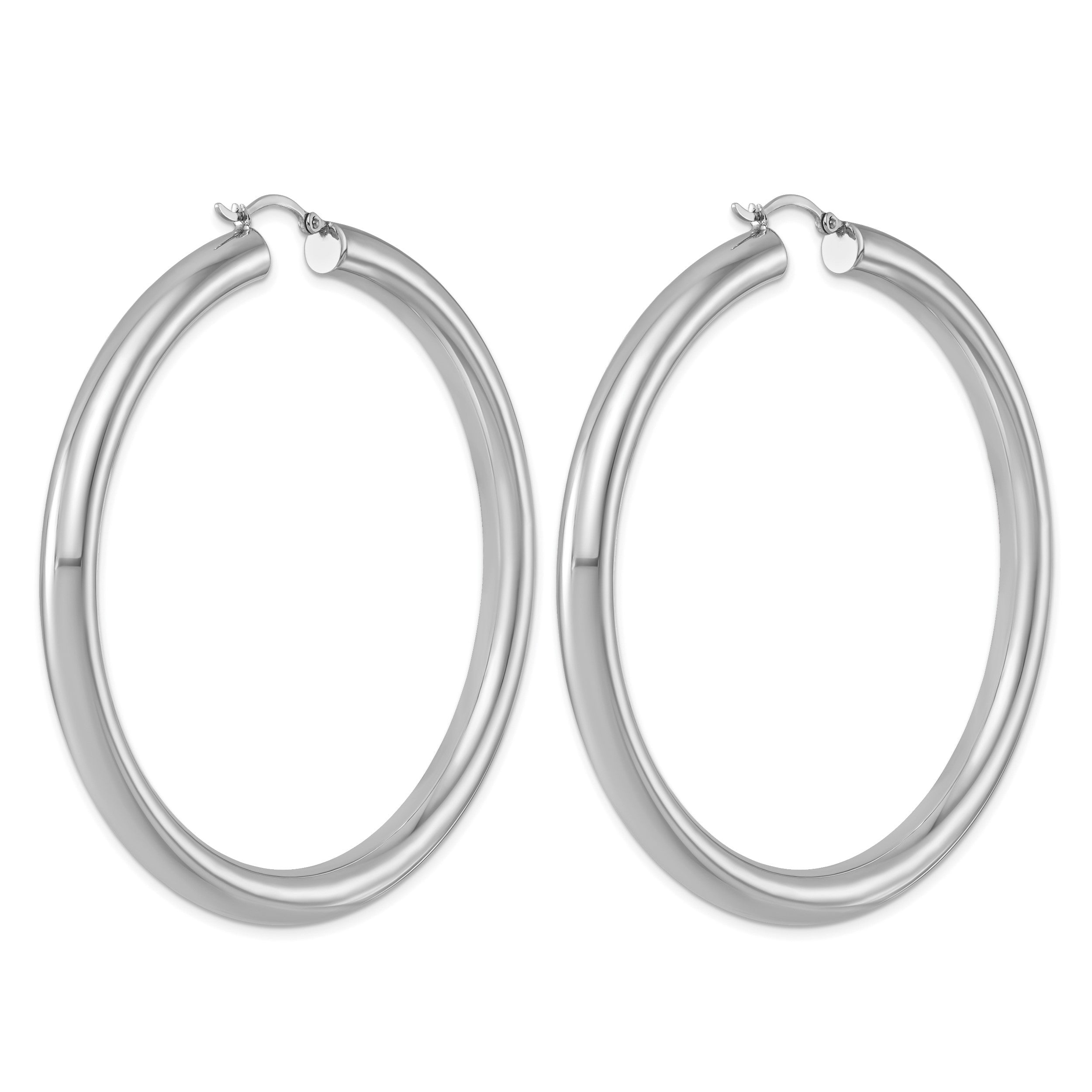Sterlingsilber Rhodiniert 5mm Rund Creolen