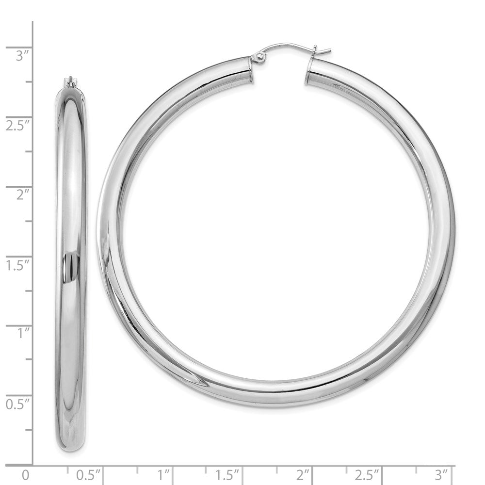 Sterlingsilber Rhodiniert 5mm Rund Creolen