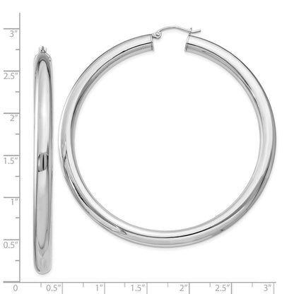 Sterlingsilber Rhodiniert 5mm Rund Creolen