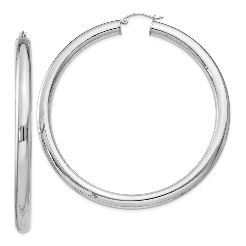 Sterlingsilber Rhodiniert 5mm Rund Creolen