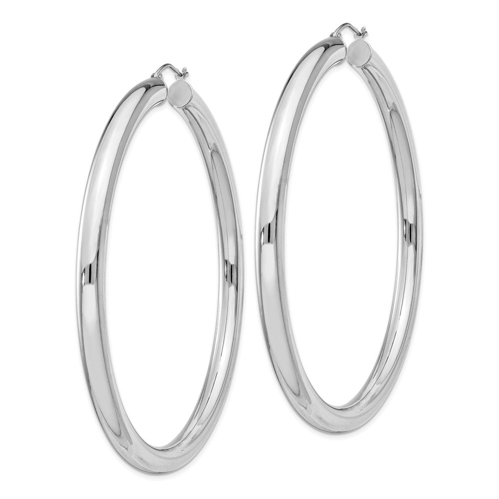 Sterlingsilber Rhodiniert 5mm Rund Creolen