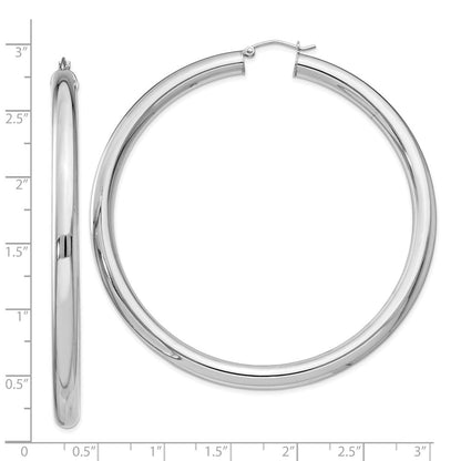 Sterlingsilber Rhodiniert 5mm Rund Creolen