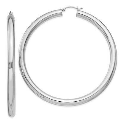Sterlingsilber Rhodiniert 5mm Rund Creolen