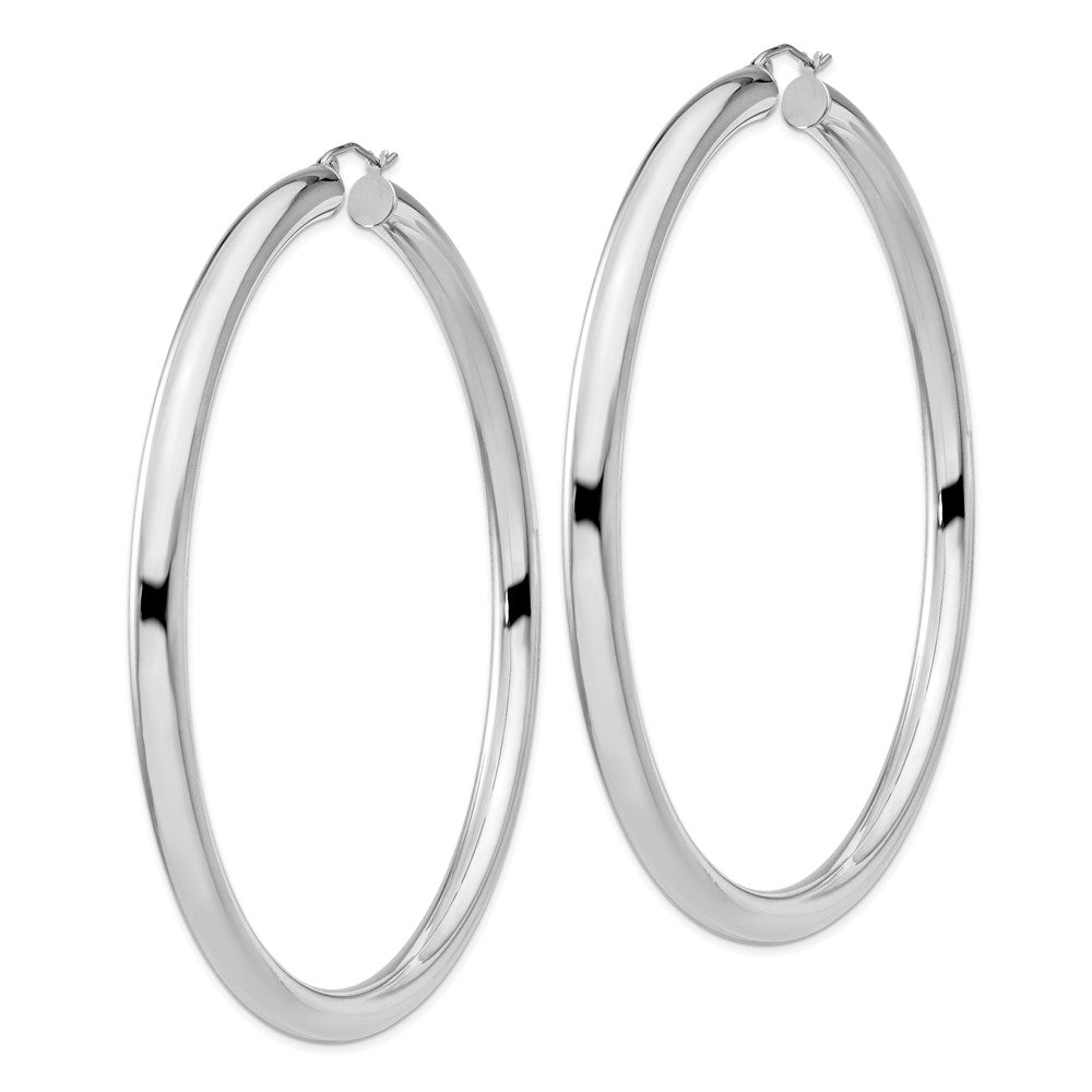 Sterlingsilber Rhodiniert 5mm Rund Creolen