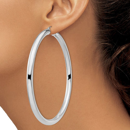 Sterlingsilber Rhodiniert 5mm Rund Creolen