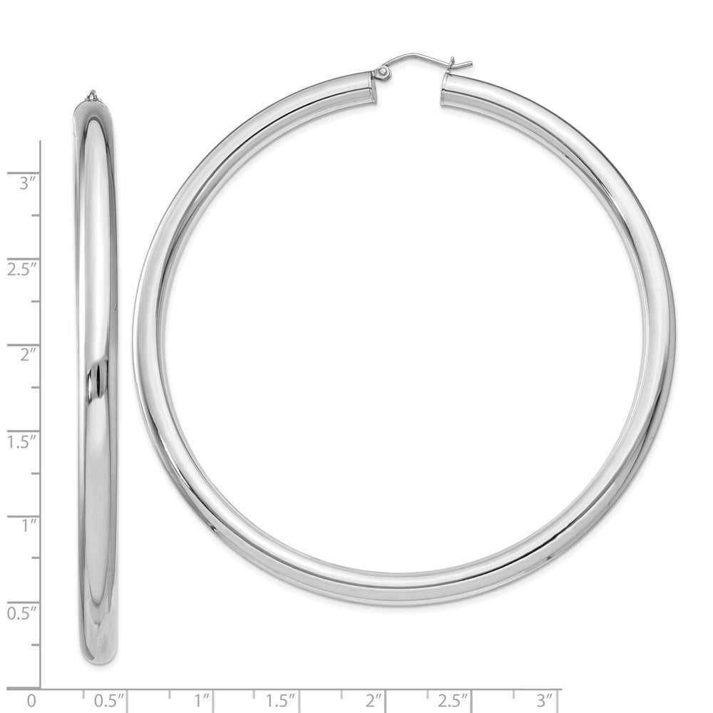 Sterlingsilber Rhodiniert 5mm Rund Creolen