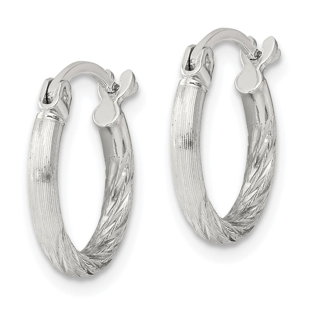 Sterlingsilber 2mm Poliert/satin Diamantiert Creolen