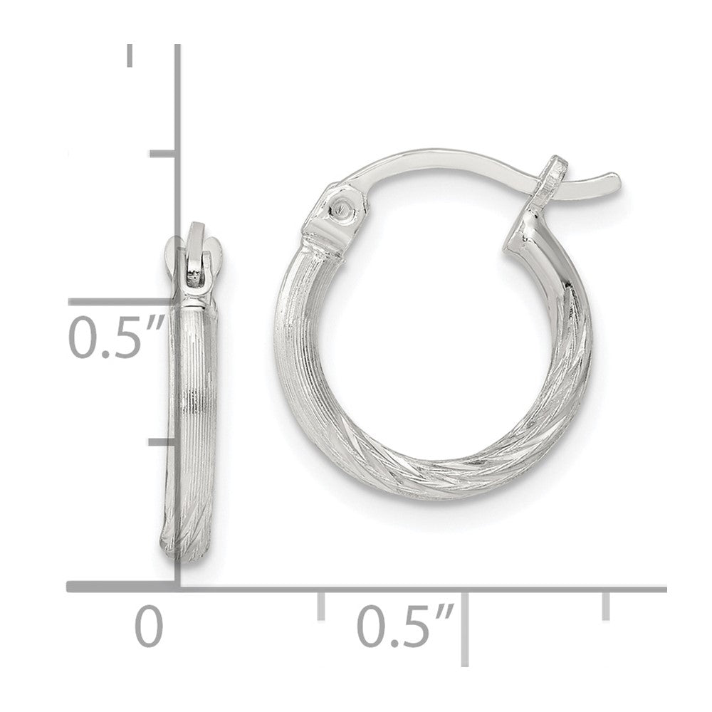 Sterlingsilber 2mm Poliert/satin Diamantiert Creolen