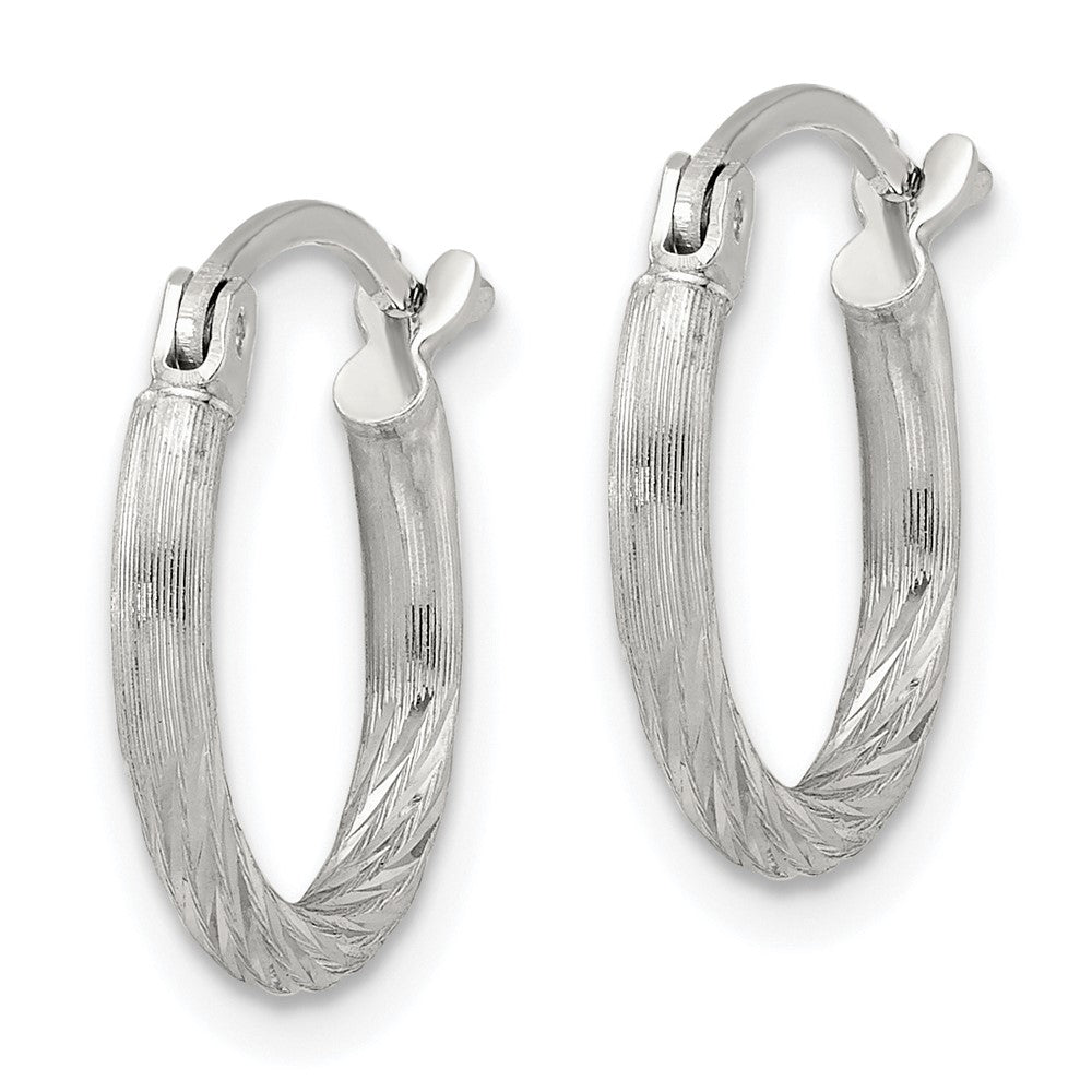 Sterlingsilber 2mm Poliert/satin Diamantiert Creolen