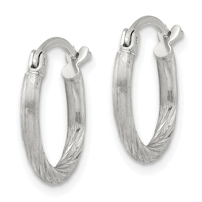 Sterlingsilber 2mm Poliert/satin Diamantiert Creolen