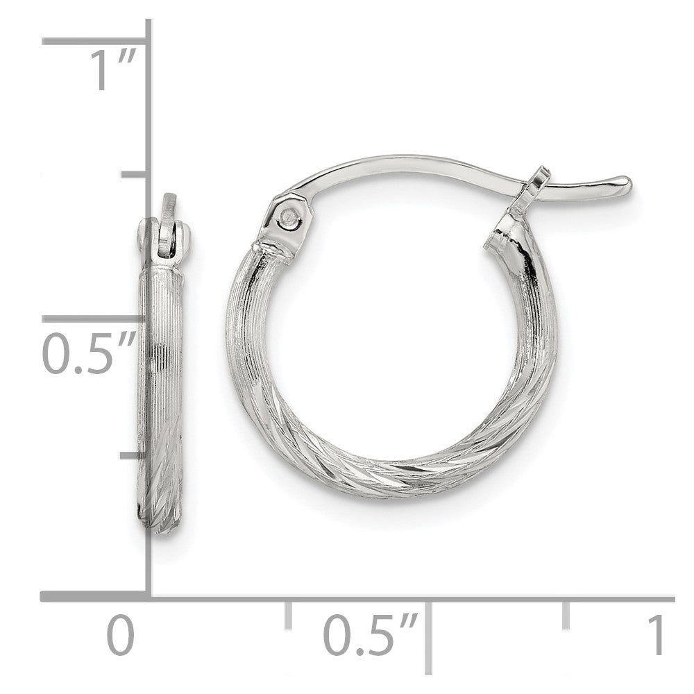 Sterlingsilber 2mm Poliert/satin Diamantiert Creolen