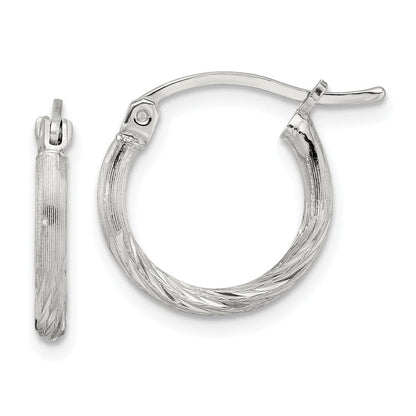 Sterlingsilber 2mm Poliert/satin Diamantiert Creolen