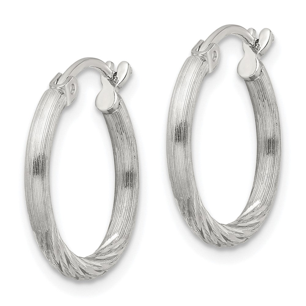 Sterlingsilber 2mm Poliert/satin Diamantiert Creolen
