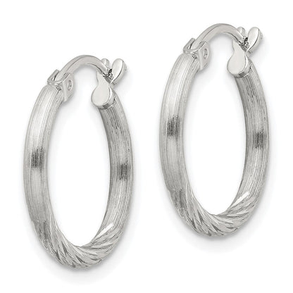 Sterlingsilber 2mm Poliert/satin Diamantiert Creolen