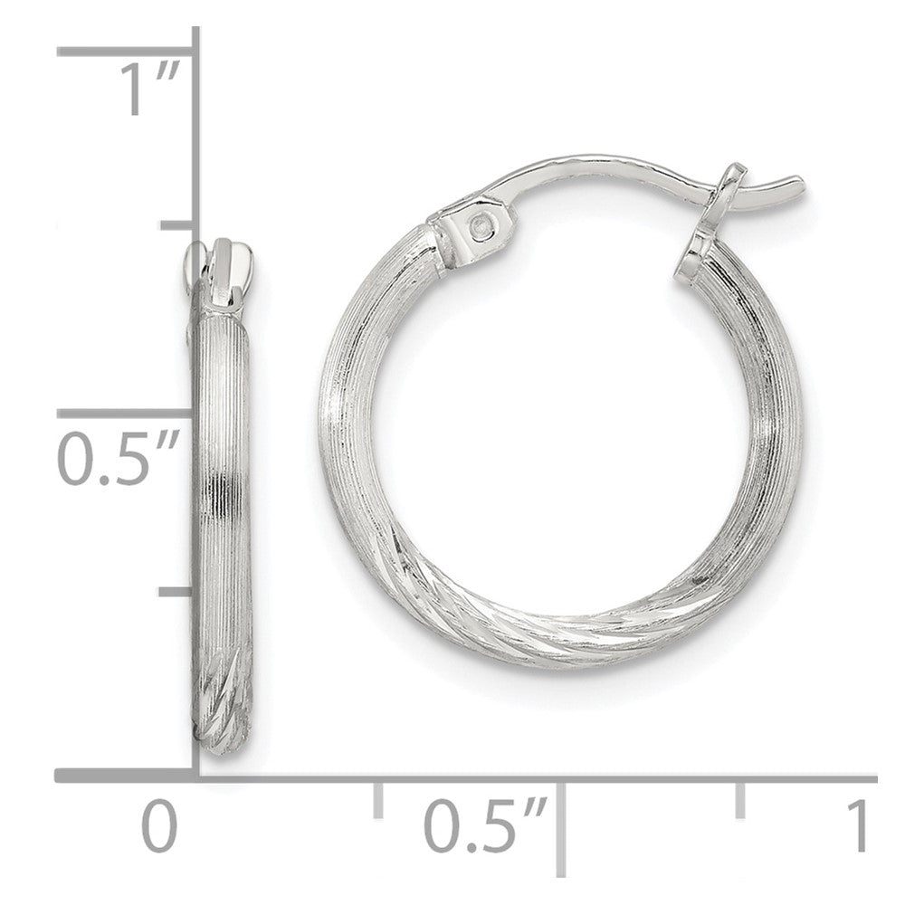 Sterlingsilber 2mm Poliert/satin Diamantiert Creolen