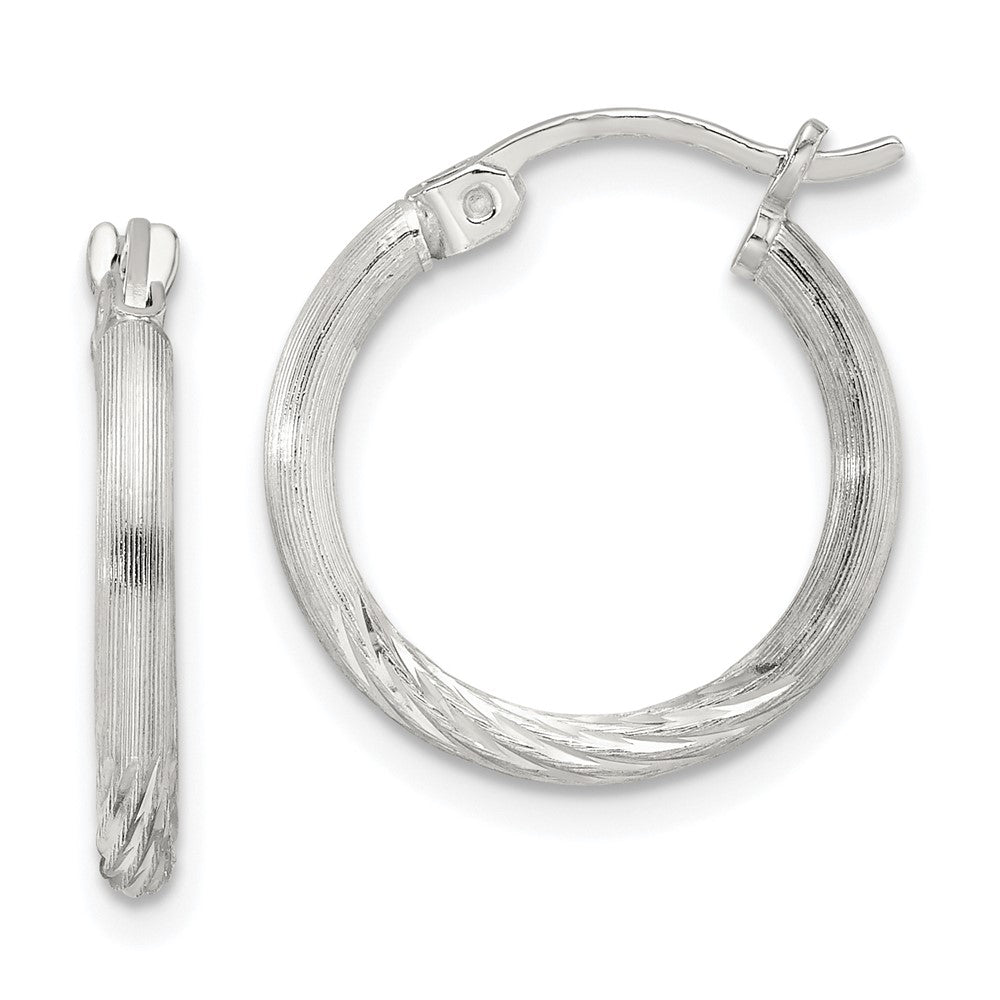 Sterlingsilber 2mm Poliert/satin Diamantiert Creolen