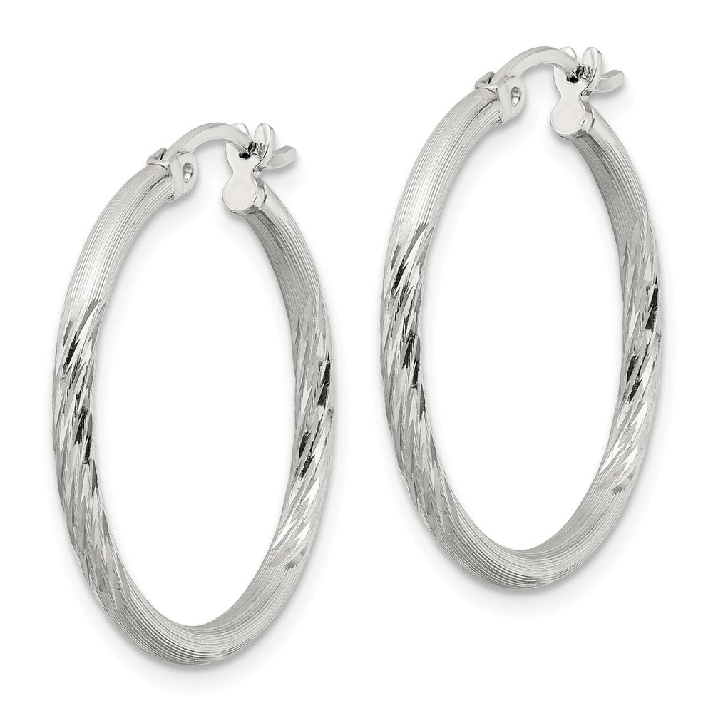 Sterlingsilber 2mm Poliert/satin Diamantiert Creolen
