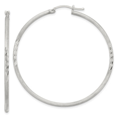 Sterlingsilber 2mm Poliert/satin Diamantiert Creolen