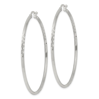 Sterlingsilber 2mm Poliert/satin Diamantiert Creolen